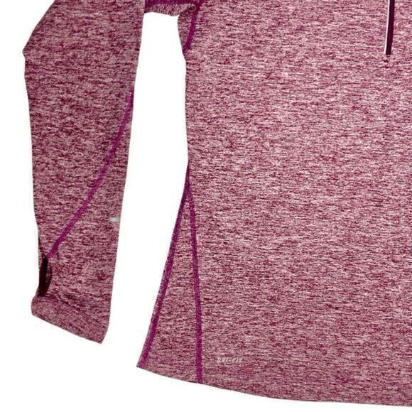 Nike Dri-Fit Track Jacket Womens L Burgundy Quarter Zip Athletic Running Pull On - Picture 4 of 16